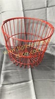 Red metal basket 12x9