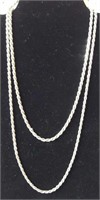 Sterling rope chain necklaces (2)