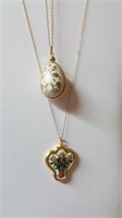 Gold pendant necklaces from Franklin Mint (2)