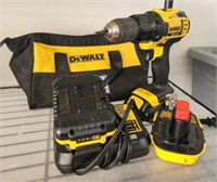 DEWALT 20V DRILL, BATT AND CHARGERS