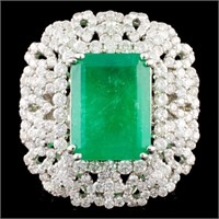 18K Gold 2.19ct Emerald & 4.81ctw Diamond Ring