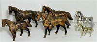 6 Horse Figures, say USA on bottom, Not Plastic