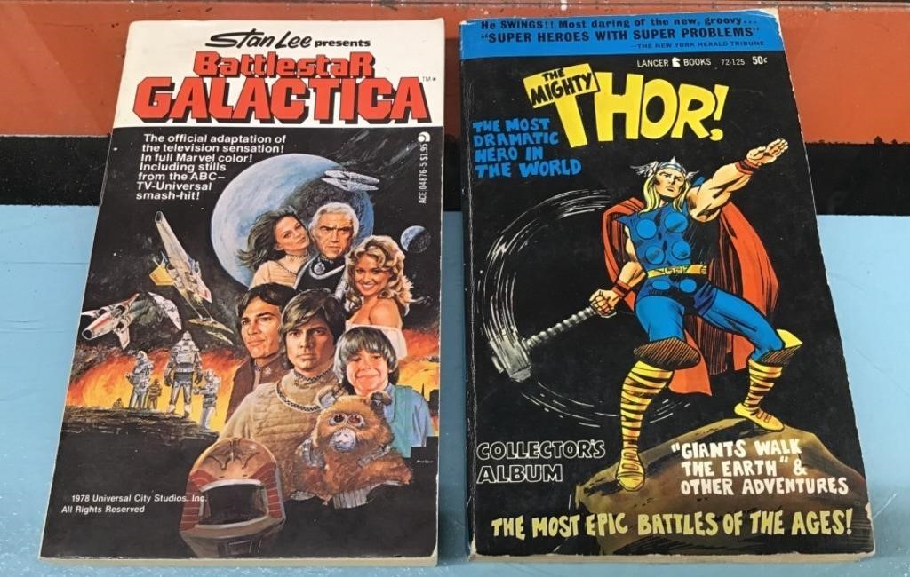 Vtg. Stan Lee Battlestar Galactica & Mighty Thor