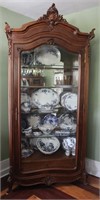 Antique Solid Walnut French China Cabinet (Only)