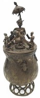 Benin Bronze Pot with Figures.