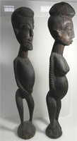 PAIR OF AFRICAN MAN & WOMAN IRONWOOD FIGURINES