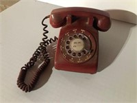 Vintage  RED TELEPHONE Rotary Dial
