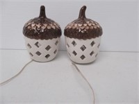 (2) Ceramic LED Light-Up Acorns