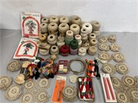 Vintage Sewing Items & Crocheted Doilies