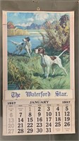 1957 WATERFORD STAR CALENDAR  23.5" X 13.5"
