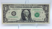 2017A Low Serial $1 Bill