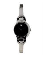 Movado Kara Black Dial Ss Watch 24mm