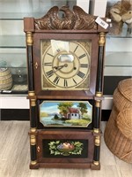 Folk Art Painted Wooden Clock.