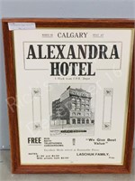 Alexandra Hotel ad - Calgary - 18" x 13"