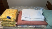 Comforter, quilt, blankets and pillows
