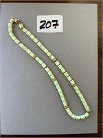 Green Stone Necklace w/ 585 Clasp 20"