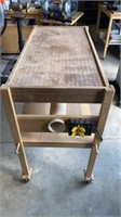 Wood Workbench with Pegboard Top and Dust
