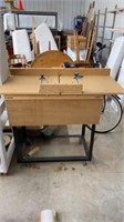 Steel Framed Wood Topped Woodworking Bench with