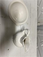 White picture and bowl