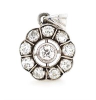 Art Deco diamond cluster pendant