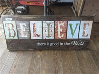 BELIEVE 39" x 16"  Canvas wall art