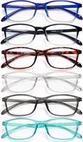 6-Pack Reading Glasses Women Men Blue Light 1.5