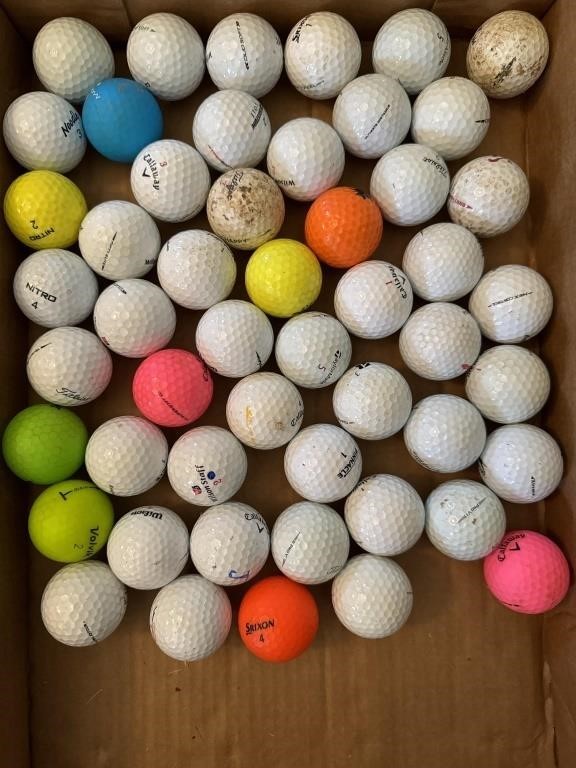 Approximately 50 Assorted Golf Balls