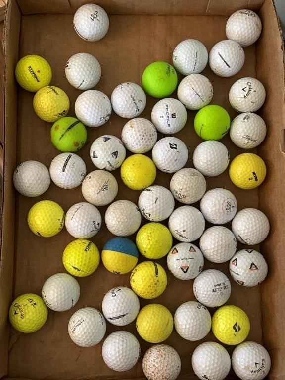Approximately 50 Assorted Golf Balls