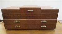 Large Vintage Wood Jewelry Box