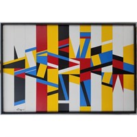 Jon Henry 1916-90 O/C Painting Titled "Prism #9" 1