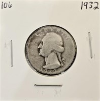 1932 90% Silver Washington Quarter