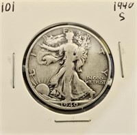 1940 S 90% Silver Walking Liberty Half Dollar