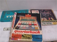 3 Vtg Board Games - Tudor Magnetic Quarterback,