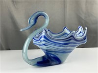 Vintage glass Blue Swan