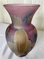 1980s Robert Reuven 11" Art Glass Vase