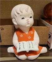 SITTING JAPANESE CHILD SCULPTURE/FIGURINE