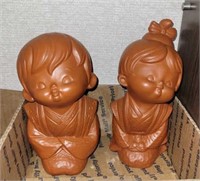 2 PC JAPANESE BOY & GIRL FIGURINES