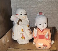 2 PC JAPANESE FIGURINES, MARKED