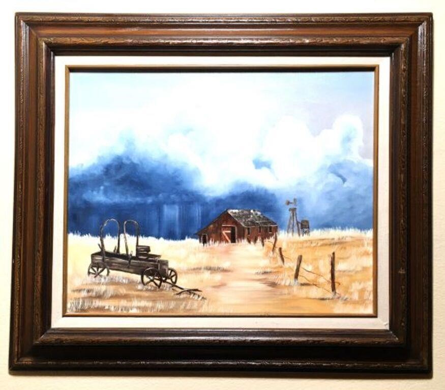 Oil on Canvas Western Scene