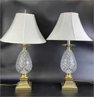 Pair of Bohemia Crystal Pineapple Lamps