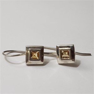 Silver Citrine Earrings