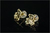 14K Gold Teddy Bear Earrings Retail $200