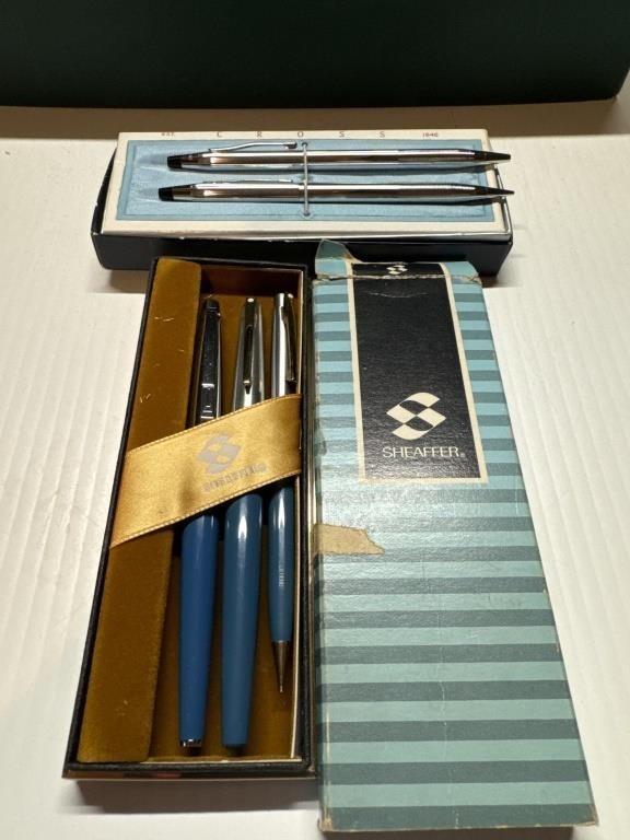 Vtg Sheaffer & Cross Pen Pencil Sets