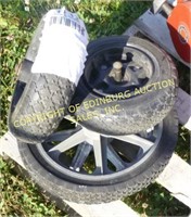 (2) HI-WHEEL MOWER WHEELS & (2) MOWER WHEELS