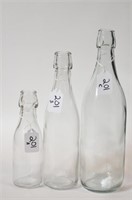 3 Bottles 7 1/2" 10" 12" with 2 holes in top