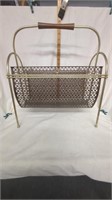 Vintage Magazine Rack Pierced Metal Geometric