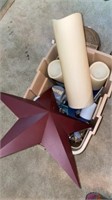 Tote full of small and XL candle lights, star &