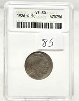 1926-S Nickel ANACS VF 30