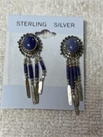 STERLING SILVER AND PURPLE STONE EARRINGS 2