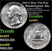 1983-d Washington Quarter Near Top Pop! 25c Graded